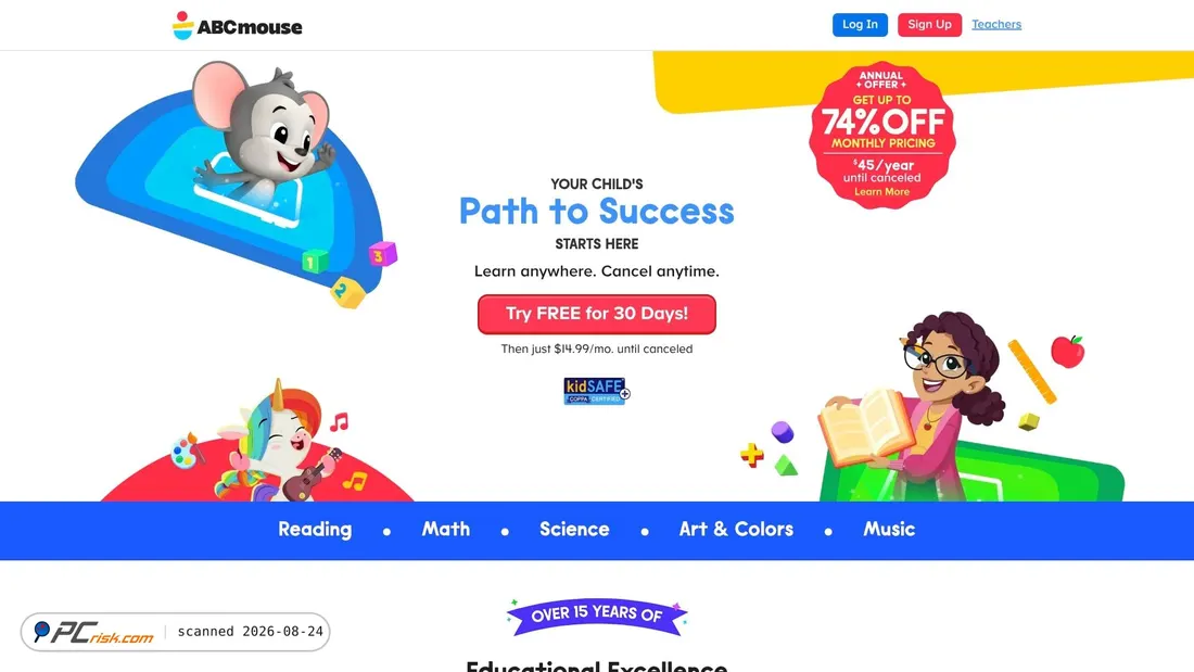 Screenshot of abcmouse.com