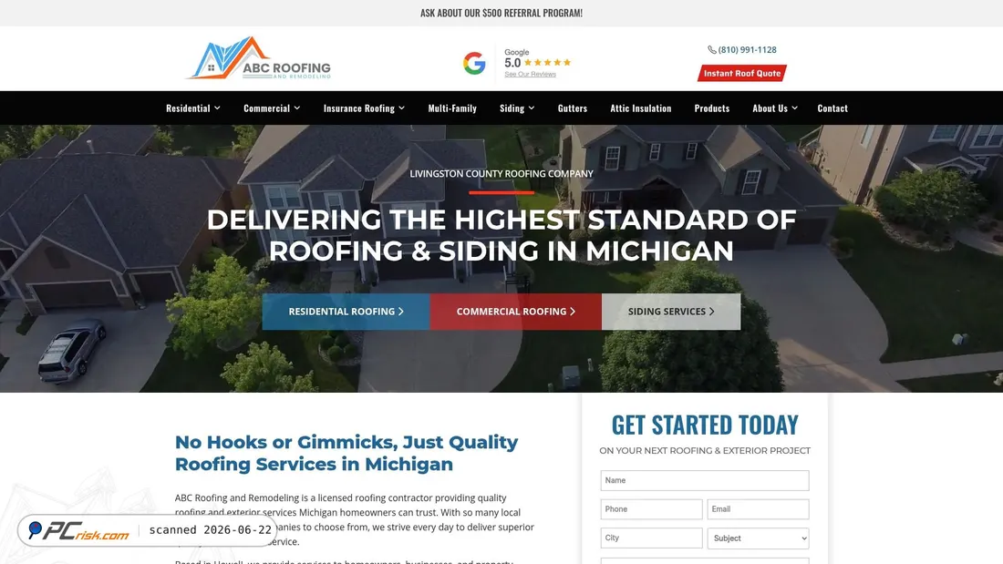 Screenshot of abcroofingllc.com