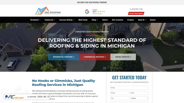 abcroofingllc.com screenshot