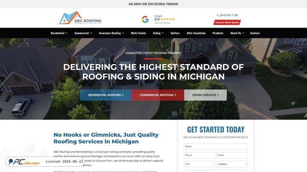 abcroofingllc.com screenshot
