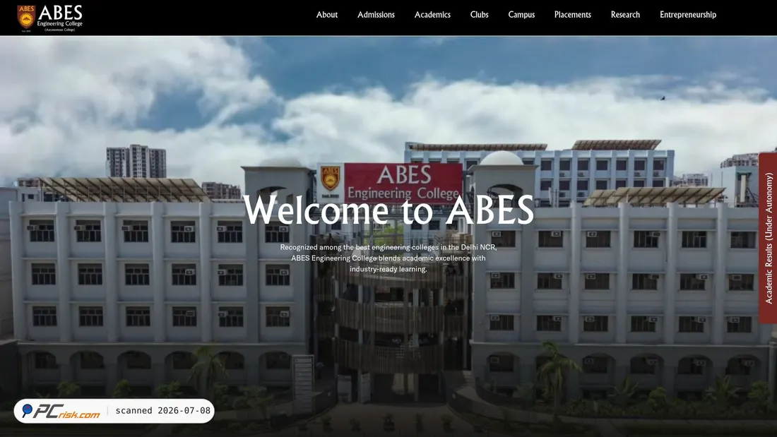 Screenshot of abes.ac.in