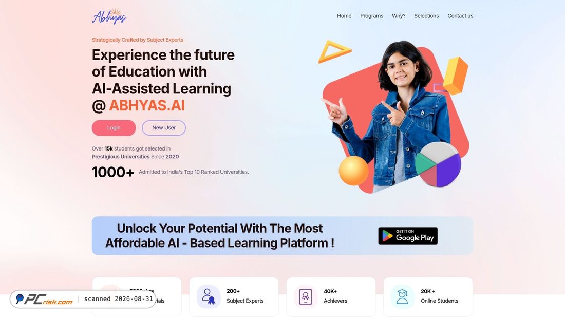 Screenshot von abhyas.ai
