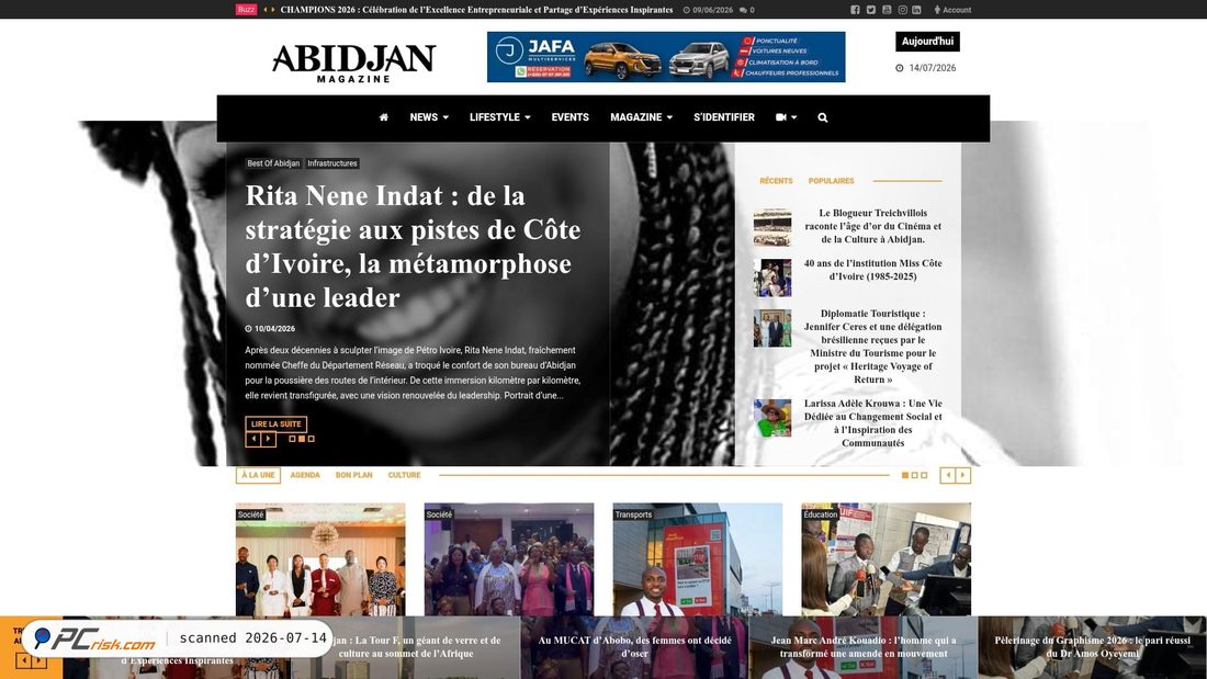 Screenshot of abidjanmag.com