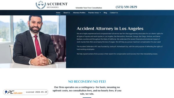 accidentdefenders.com screenshot
