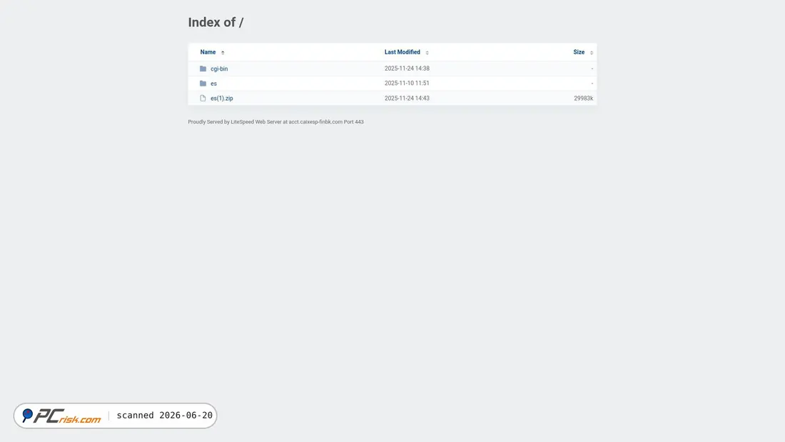 Screenshot di acct.caixesp-finbk.com