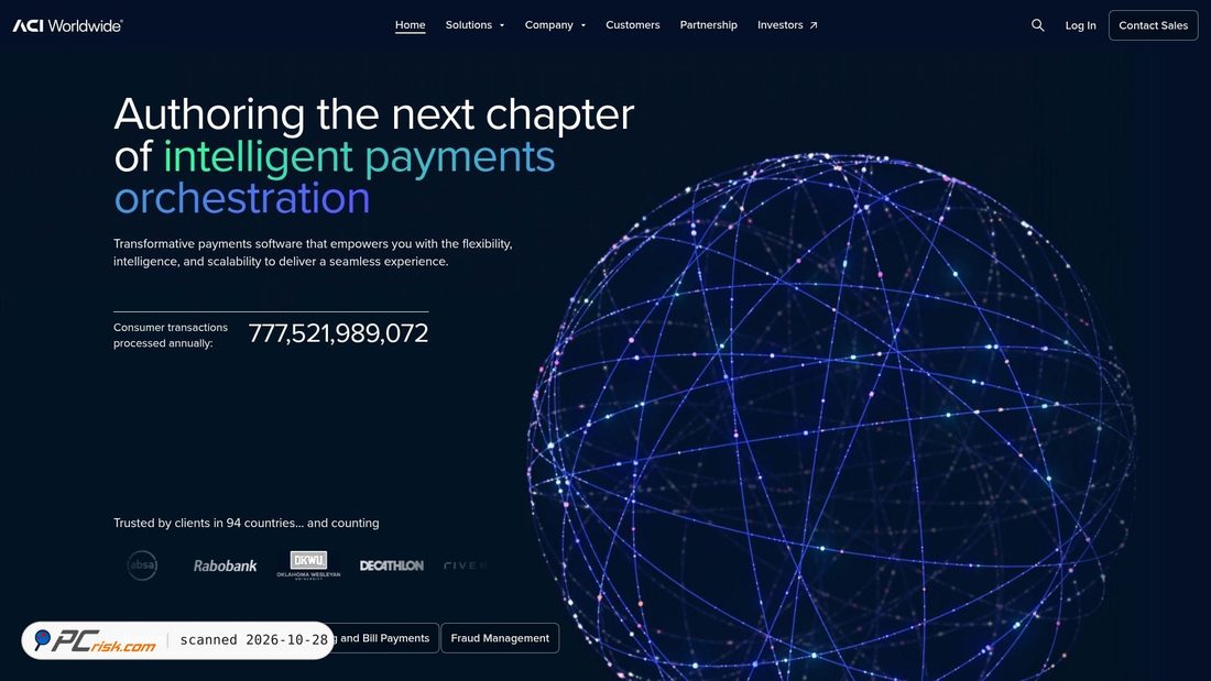 Screenshot of aciworldwide.com