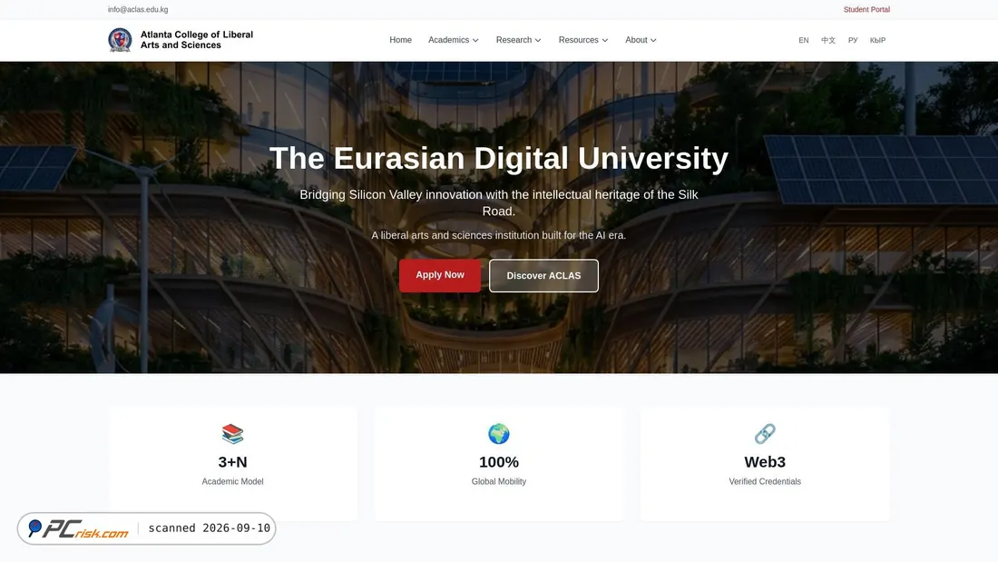 Screenshot von aclas.edu.kg