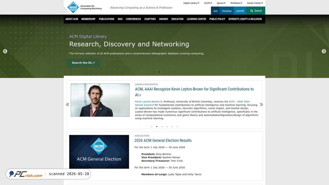 Screenshot di acm.org