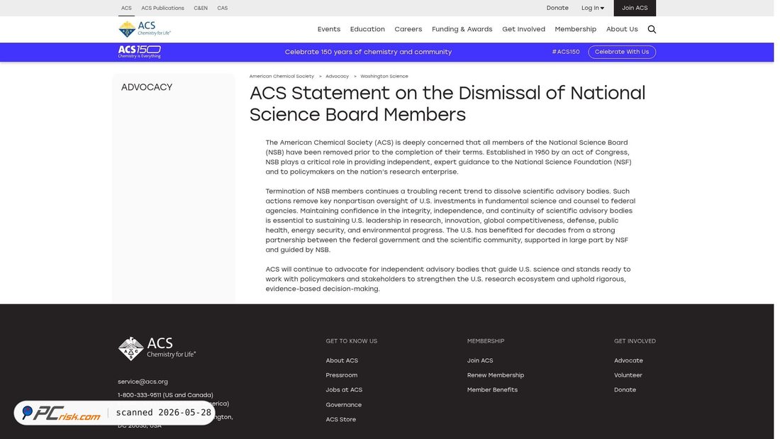 Screenshot of acs.org