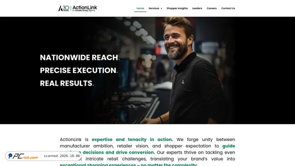 Screenshot van actionlink.com