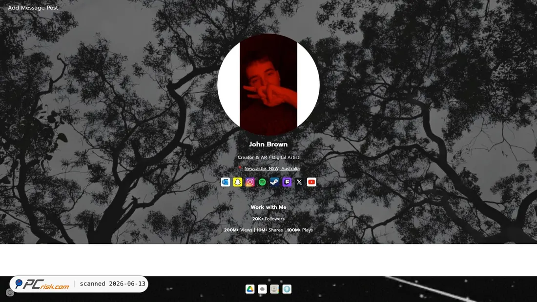 Screenshot of addmsgpost.com