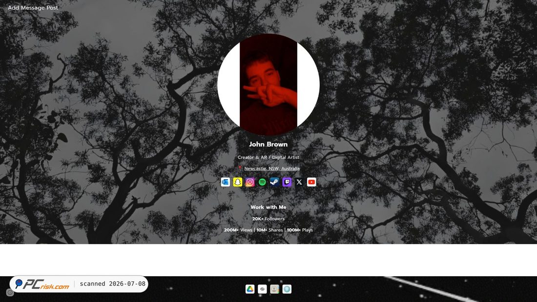 Screenshot von addmsgpost.com