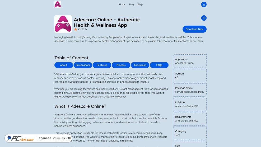 Screenshot of adescareonline.xyz