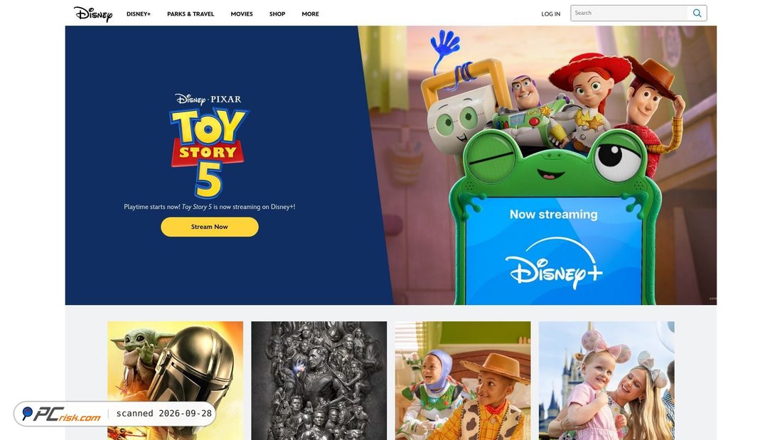 Screenshot von adisney.go.com
