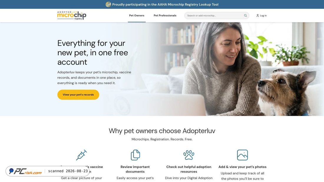 Screenshot of adopterluv.com