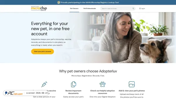 Screenshot van adopterluv.com
