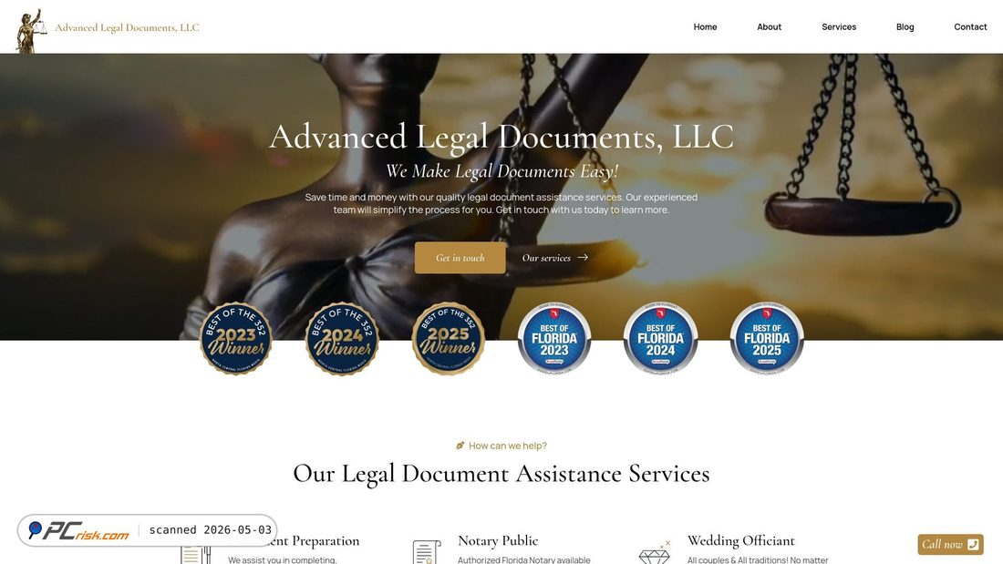 Screenshot di advancedlegaldocuments.com
