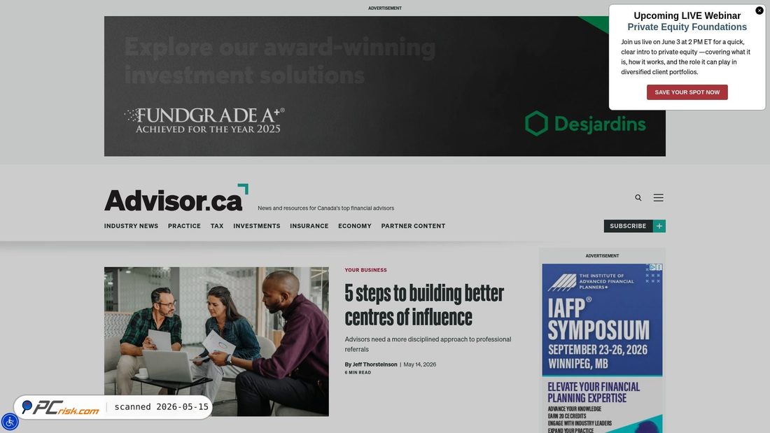 Screenshot of advisor.ca