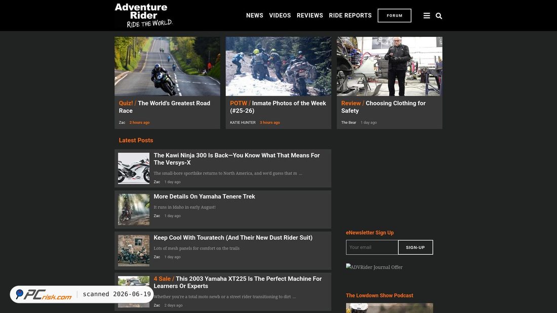 Screenshot of advrider.com