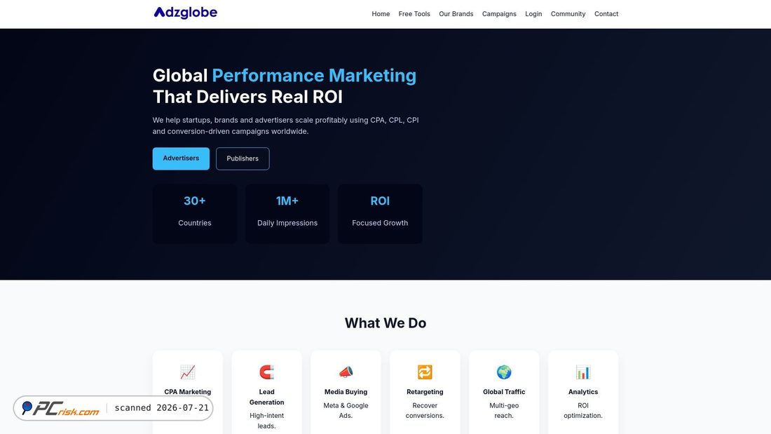Screenshot of adzglobe.com