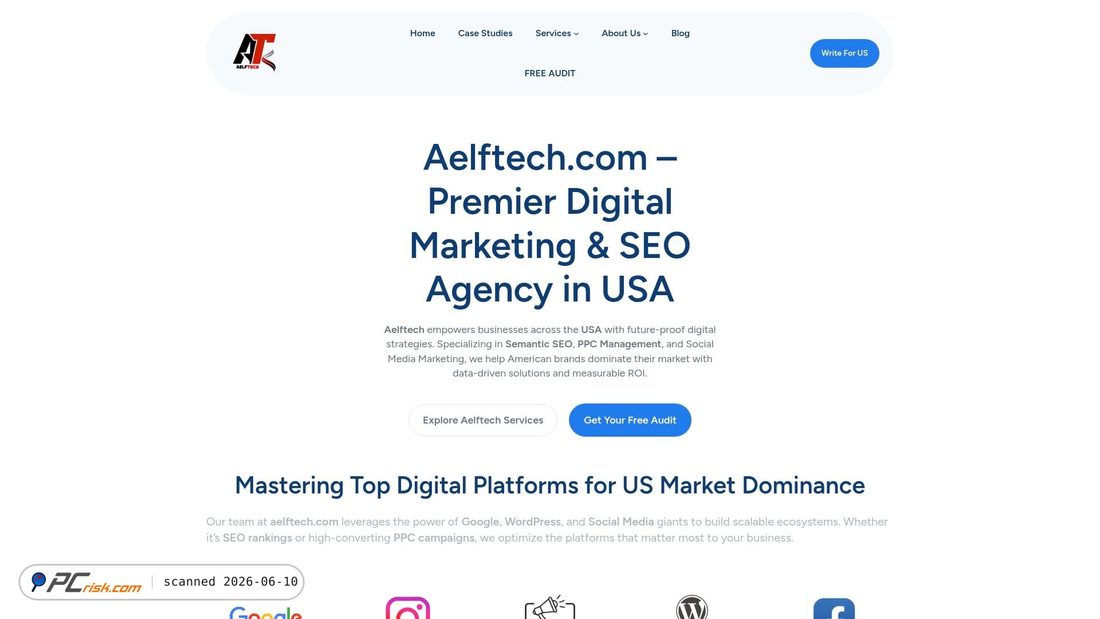Screenshot of aelftech.com