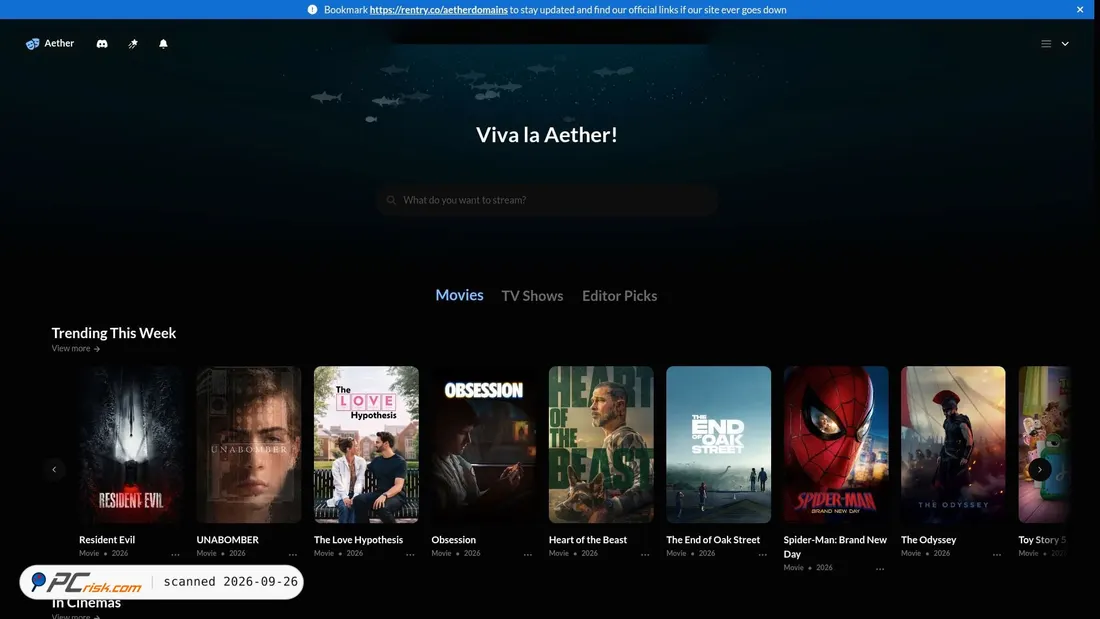 Screenshot of aether.st