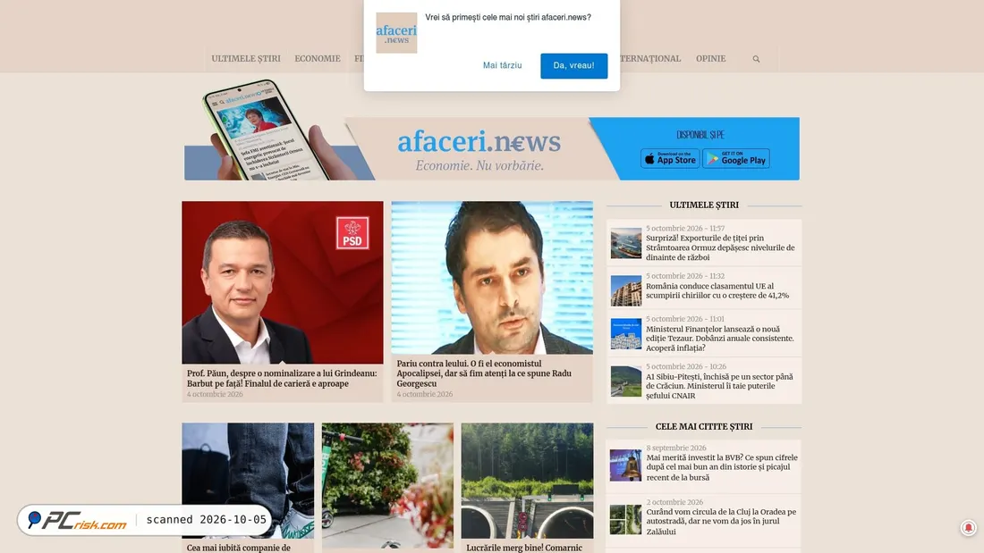 Captura de pantalla de afaceri.news