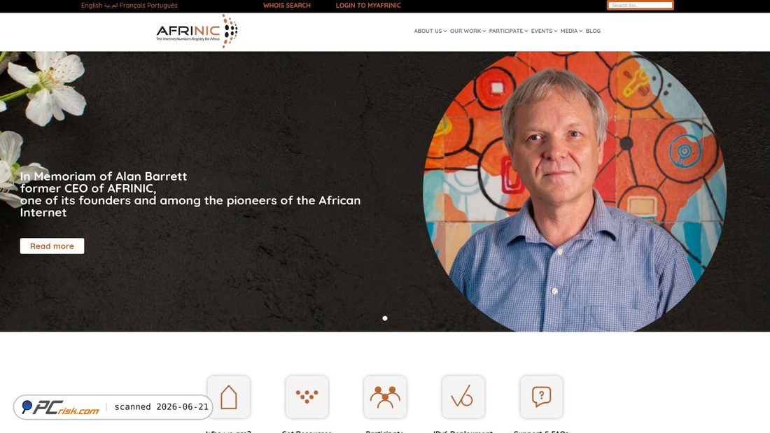 Screenshot of afrinic.net