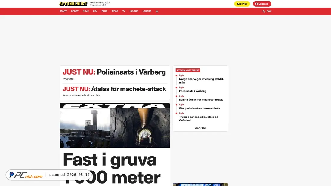 Capture d’écran de aftonbladet.se