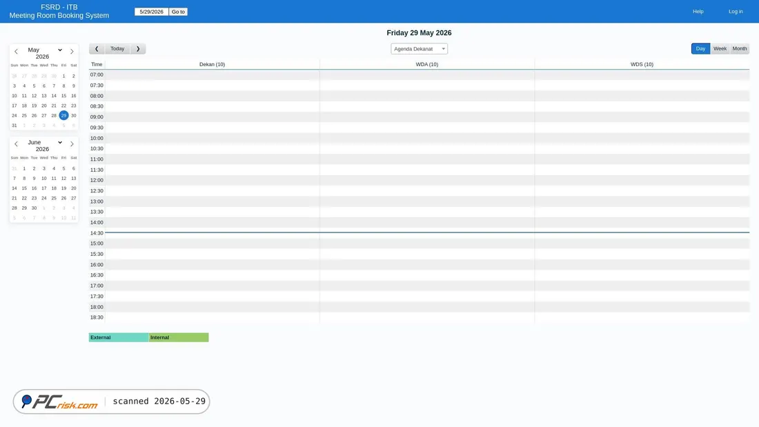 Screenshot of agenda.fsrd.itb.ac.id