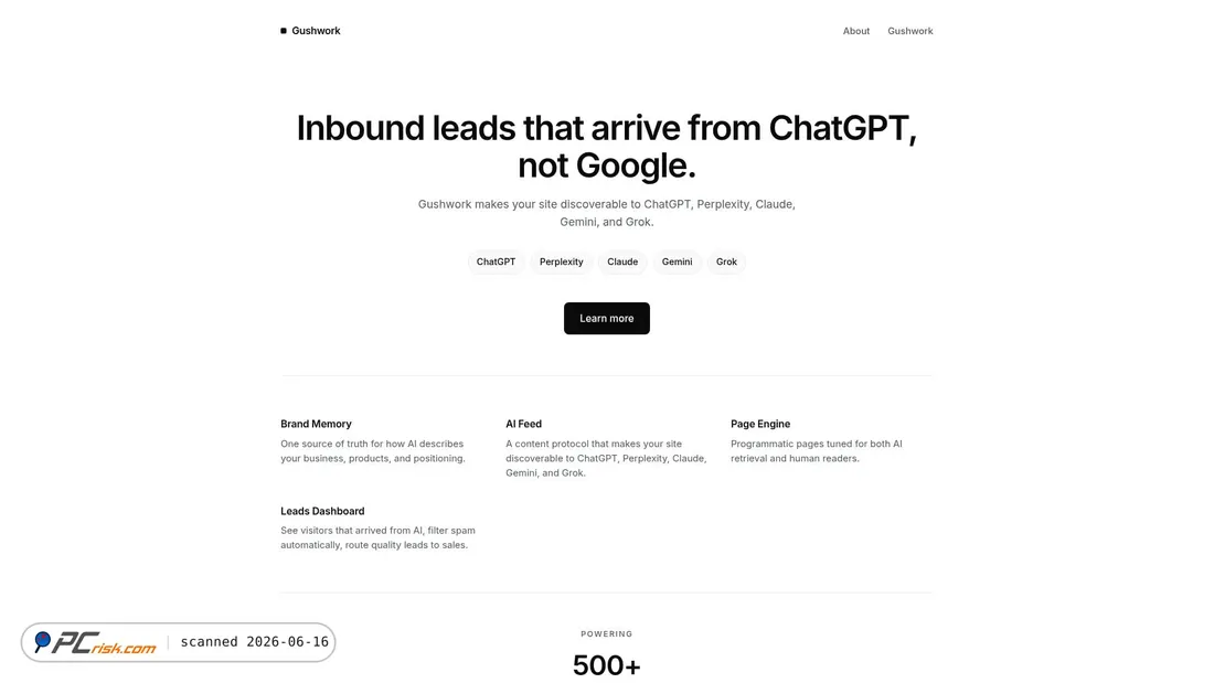 Screenshot of agent-gush-ai.com