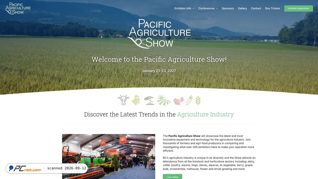 Captura de pantalla de agricultureshow.net
