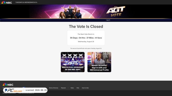 agt.vote.nbc.com Screenshot