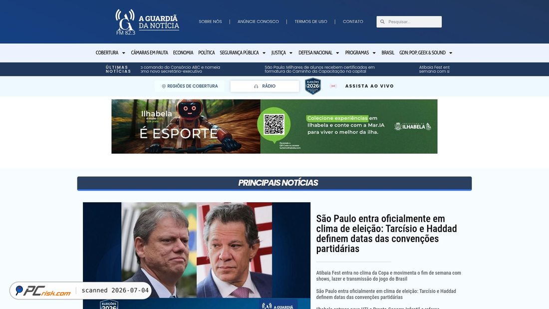 Screenshot of aguardiadanoticia.com.br