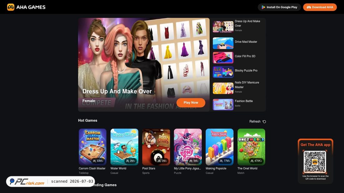 Screenshot of ahagamecenter.com
