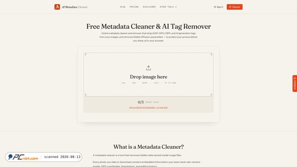 aimetadatacleaner.com screenshot