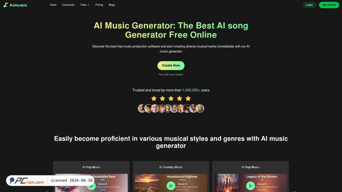 Screenshot of aimusic.fm