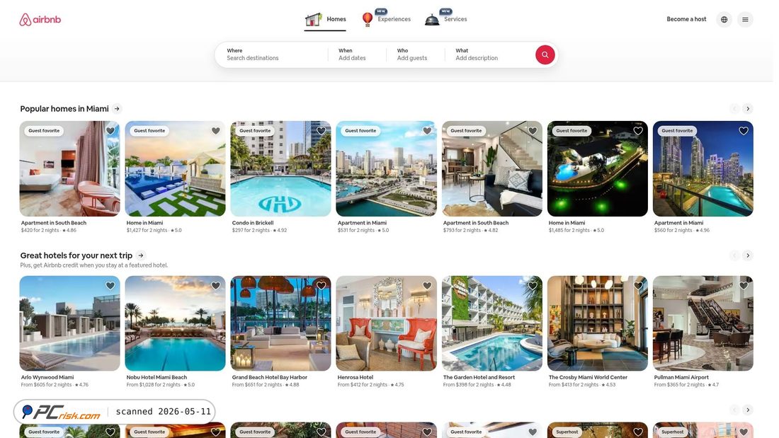 Screenshot von airbnb.com