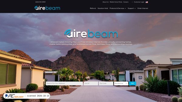 Captura de ecrã de airebeam.com
