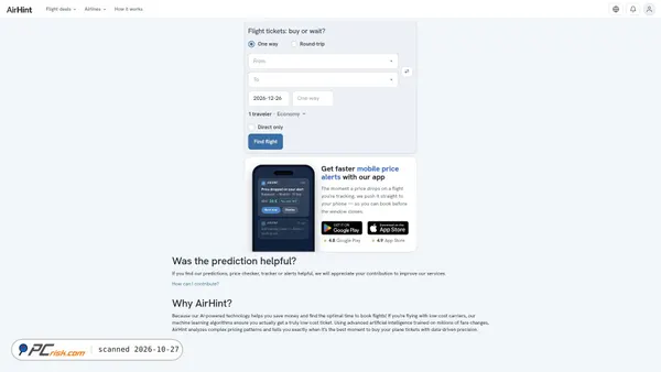 airhint.com screenshot