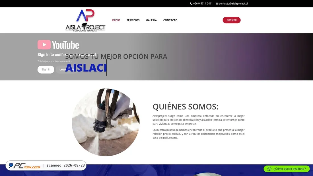 Captura de ecrã de aislaproject.cl
