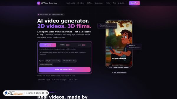 aivideogenerator.cc Screenshot