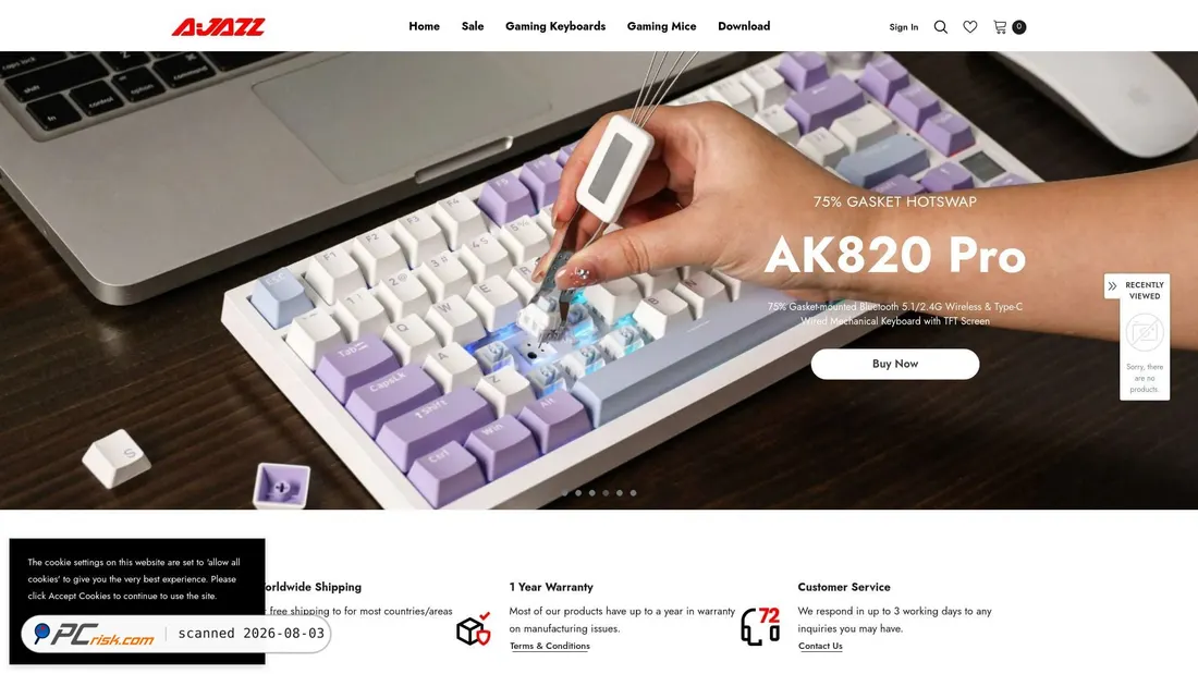 Screenshot of ajazzstore.com