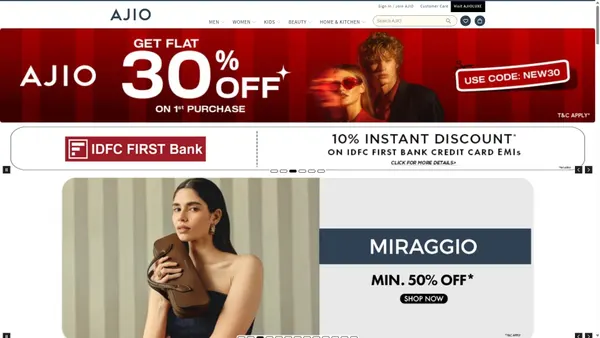 Captura de ajio.com
