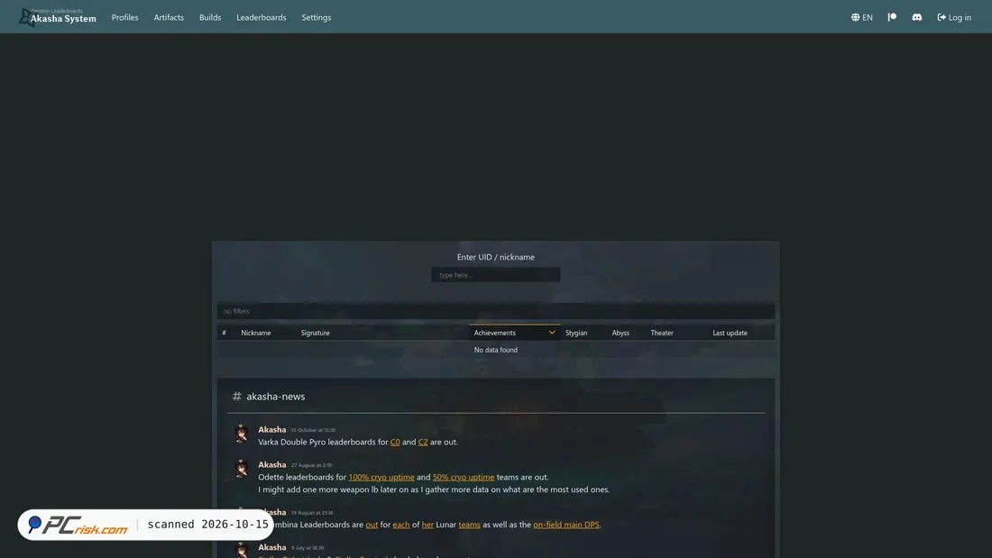 Screenshot of akasha.cv