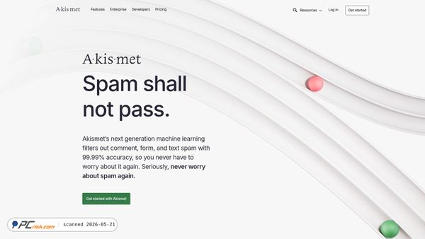 akismet.com screenshot