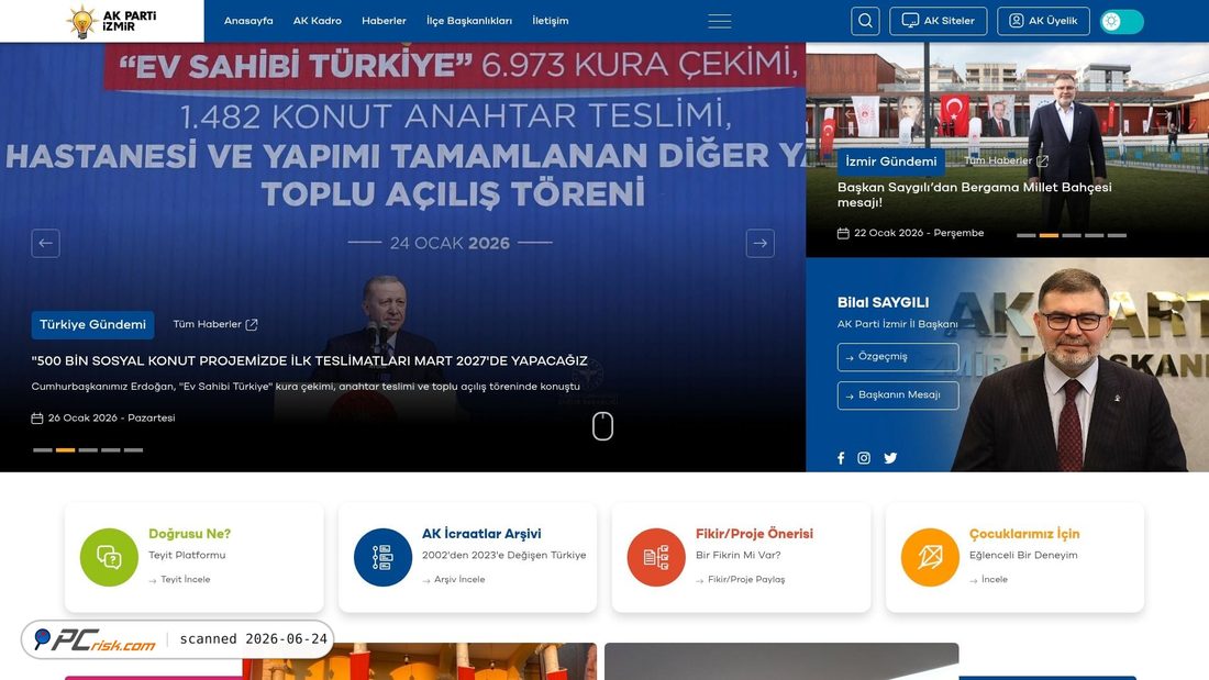 Screenshot of akpartiizmir.com.tr