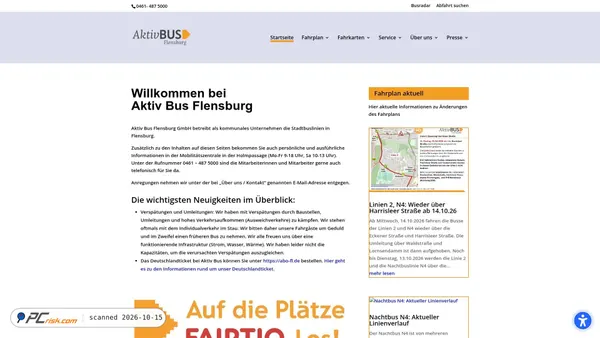 Captura de ecrã de aktivbus-flensburg.de