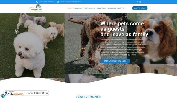 alcalacountrypetresort.com screenshot