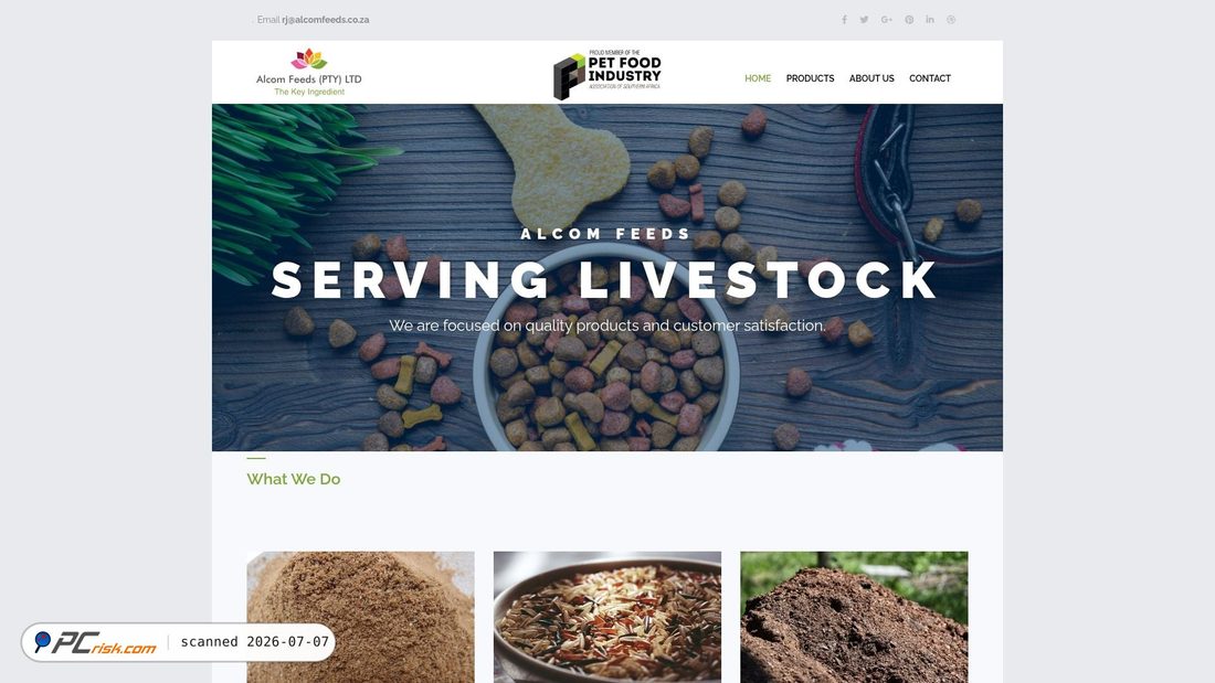 Screenshot of alcomfeeds.co.za
